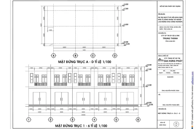 Mặt đứng dãy nhà liền kề