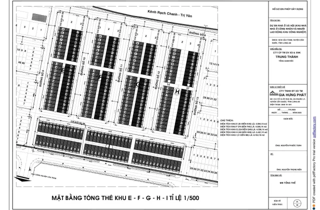 Mặt bằng tổng thể khu E, F, G, H, I